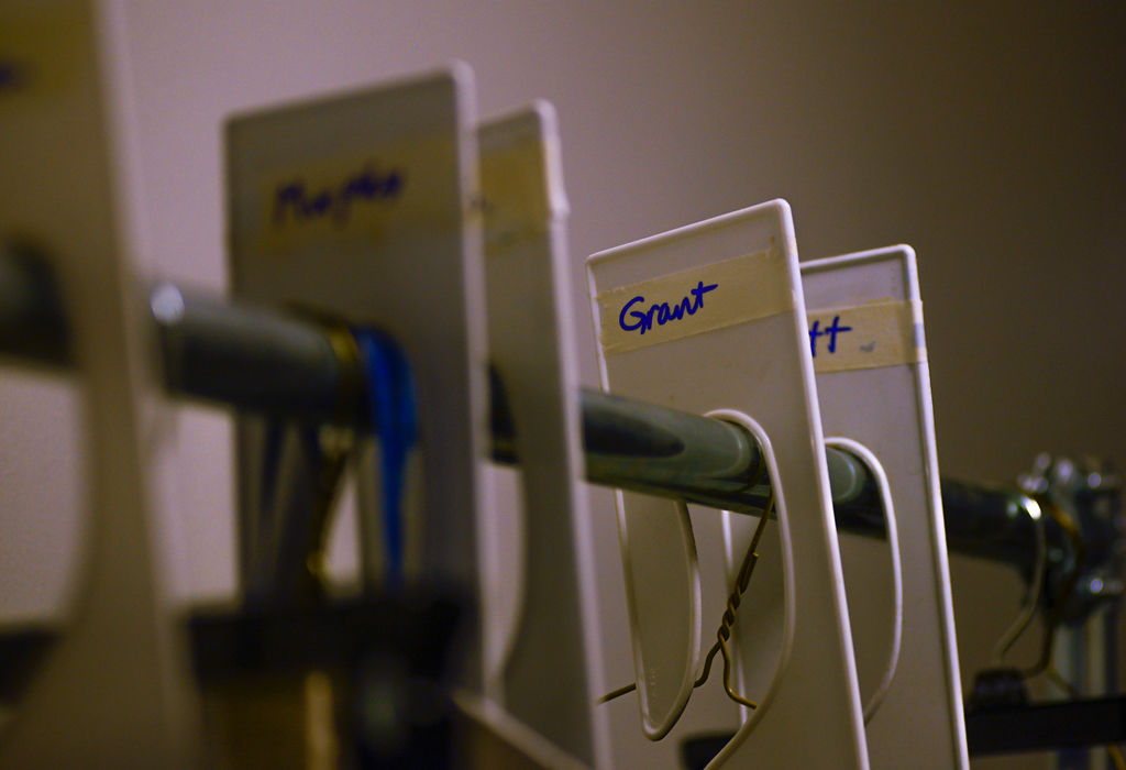 Hangers are tagged with actors' names from the musical Ragtime